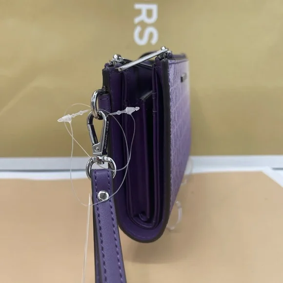 MICHAEL KORS Jet Set Lg Ombré Sign Logo Double Zip Wristlet Phone 
Dark Purple - Picture 9 of 16
